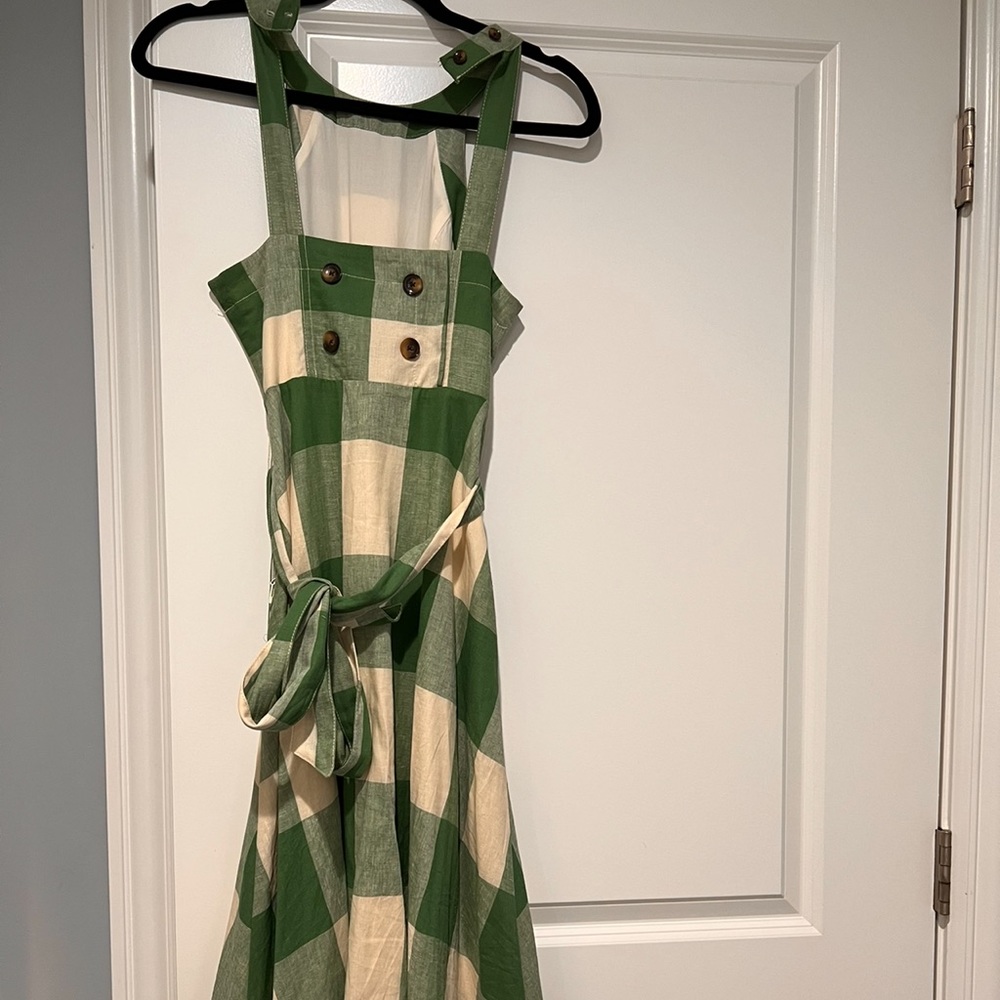 ANTHROPOLOGY GREEN PLAID DRESS